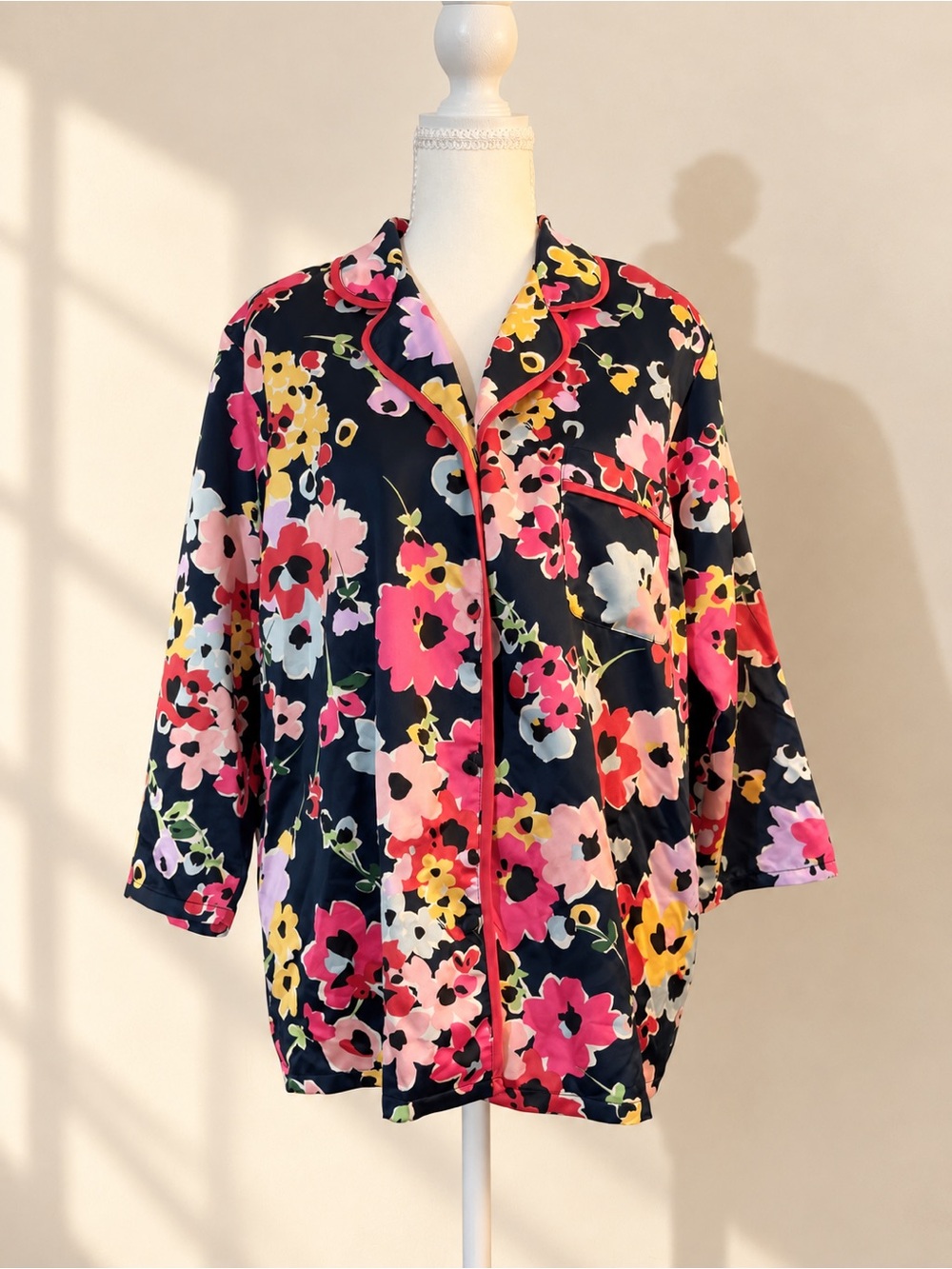 Kate Spade New York Floral Long Sleeve Pajama Top Large